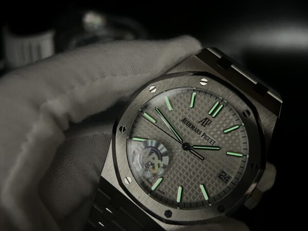 Royal Oak 41mm 15500 SS APSF 1:1 Best Edition White Textured Dial on SS Bracelet A4302 Super Clone