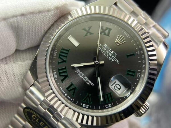 DateJust41 126334 904L SS Clean Factory Best Edition Wimbledon Dial on Jubilee Bracelet S3235 - Image 5
