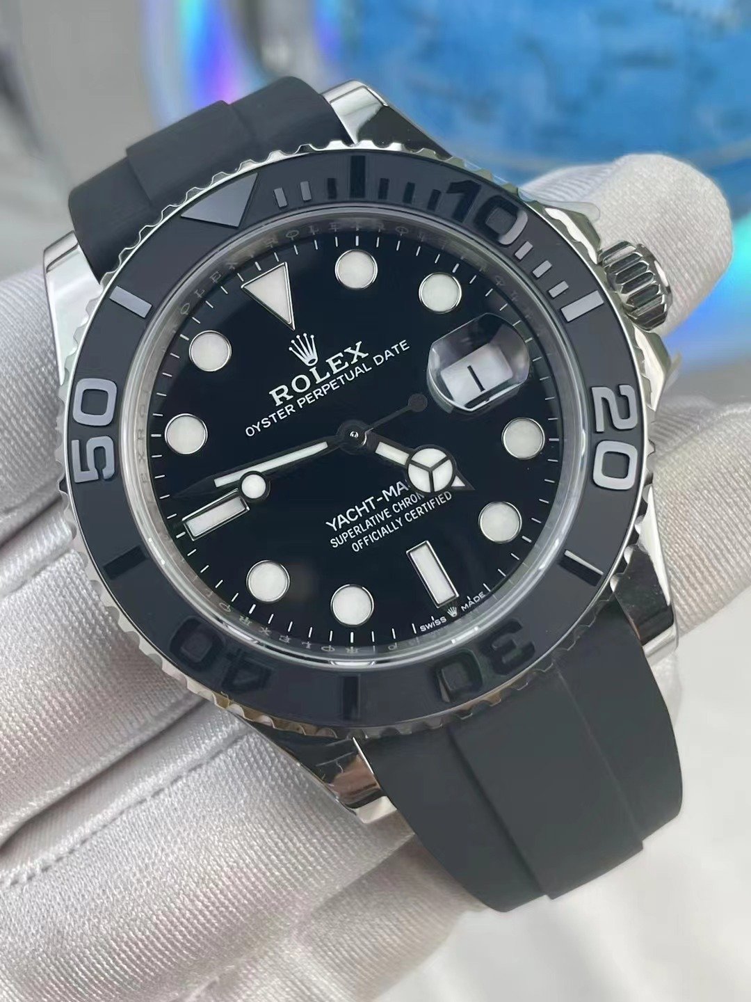 Yacht-Master 42mm 226659 VSF 1:1 Best Edition 3D Black Ceramic Bezel on  Black Rubber Strap VS3235 – SpaceTime