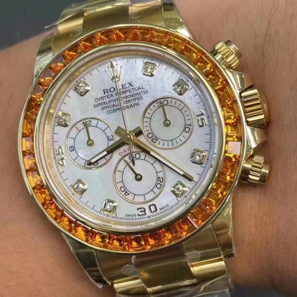 Customized Daytona shell dial with moissanite, suitable for 4130 movement including original watch - Image 9