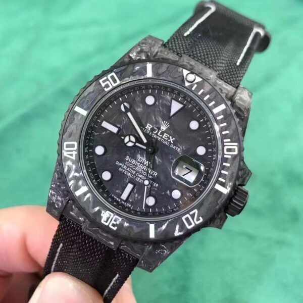 Submariner 40mm DIW VSF 1:1 Best Edition Forged Carbon Yellow Element on Nylon Strap VS3135 - Image 4