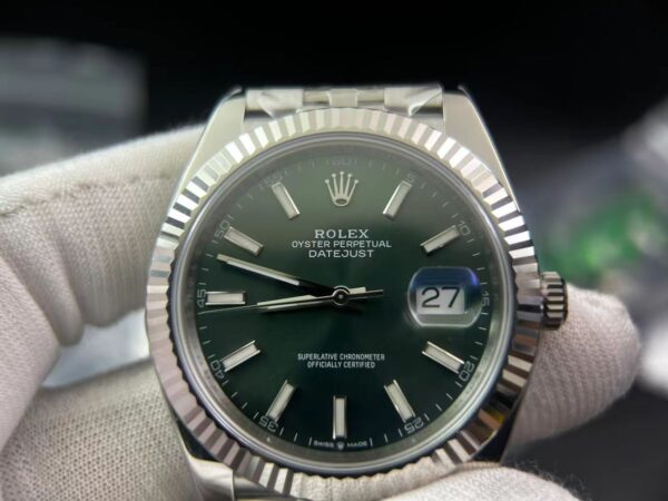 DateJust 41 126334 Clean 1:1 Best Edition 904L Steel Mint Green Dial on Jubilee Bracelet VR3235 - Image 2