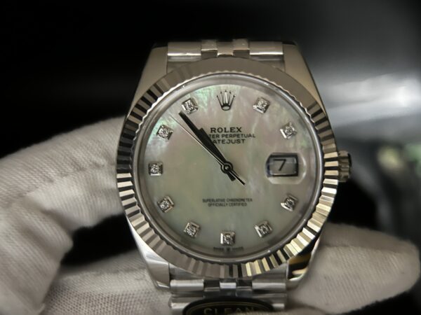 DateJust 41 126334 Clean 1:1 Best Edition 904L Steel MOP Diamond Dial on Jubilee Bracelet VR3235 - Image 8