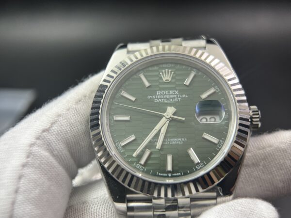 DateJust 41MM 126334 SS Clean Factory 1:1 Best Edition Green Fluted Dial on SS Jubilee Bracelet VR3235 - Image 4
