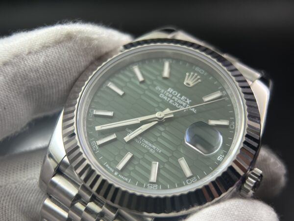 DateJust 41MM 126334 SS Clean Factory 1:1 Best Edition Green Fluted Dial on SS Jubilee Bracelet VR3235 - Image 7
