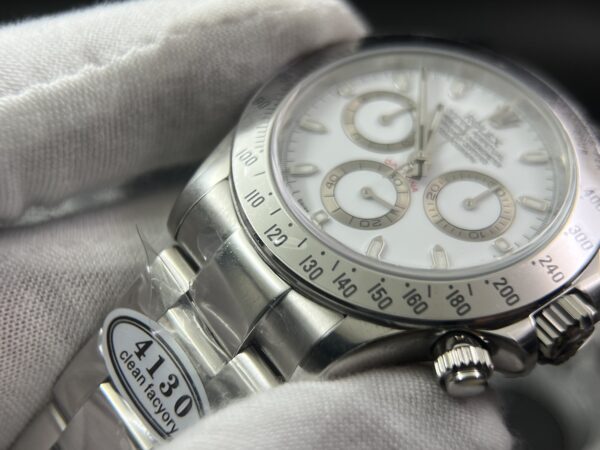 Daytona 116520 Clean Factory 1:1 Best Edition 904L SS Case and Bracelet White Dial SA4130 - Image 5