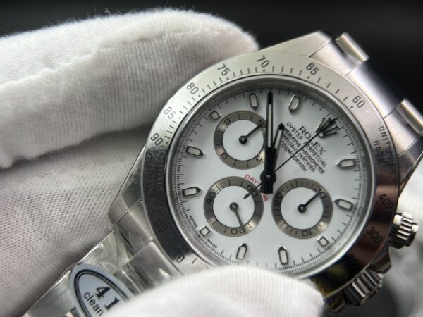 Daytona 116520 Clean Factory 1:1 Best Edition 904L SS Case and Bracelet White Dial SA4130 - Image 7
