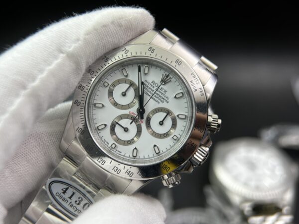Daytona 116520 Clean Factory 1:1 Best Edition 904L SS Case and Bracelet White Dial SA4130 - Image 16