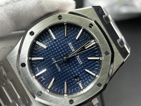 Royal Oak 41mm 15400 SS APS Factory 1:1 Best Edition Blue Textured Dial on SS Bracelet A3120