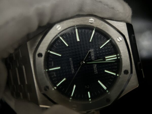 Royal Oak 41mm 15400 SS APS Factory 1:1 Best Edition Blue Textured Dial on SS Bracelet A3120 - Image 10
