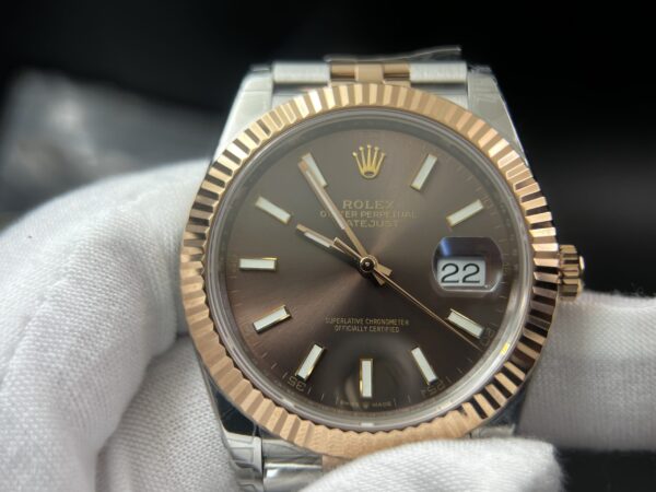 DateJust 41 126331 904L SS/RG VSF 1:1 Best Edition Brown Dial on Jubilee Bracelet VS3235 - Image 2