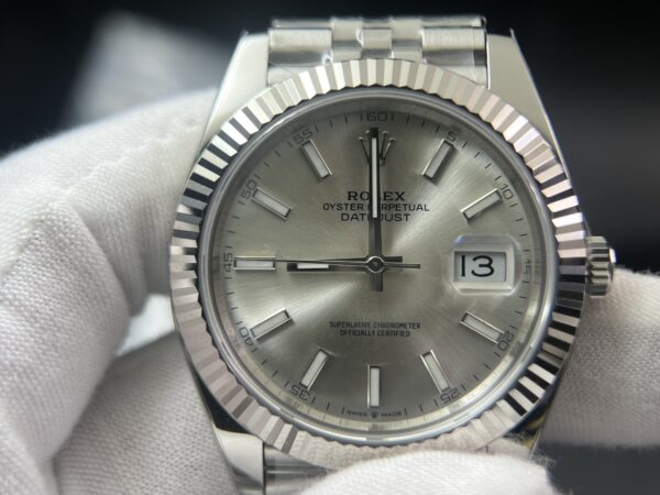 DateJust 41126234 Clean Factory 1:1 Best Edition 904L Steel Silver Stick Dial on Jubilee Bracelet VR3235 - Image 2