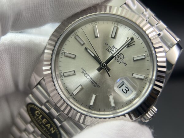 DateJust 41126234 Clean Factory 1:1 Best Edition 904L Steel Silver Stick Dial on Jubilee Bracelet VR3235