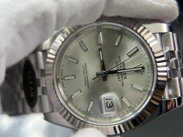 DateJust 41126234 Clean Factory 1:1 Best Edition 904L Steel Silver Stick Dial on Jubilee Bracelet VR3235 - Image 5