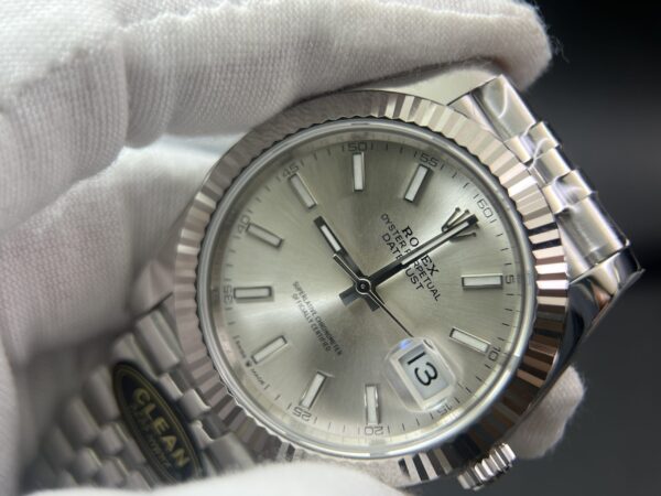 DateJust 41126234 Clean Factory 1:1 Best Edition 904L Steel Silver Stick Dial on Jubilee Bracelet VR3235 - Image 6