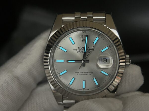 DateJust 41126234 Clean Factory 1:1 Best Edition 904L Steel Silver Stick Dial on Jubilee Bracelet VR3235 - Image 7