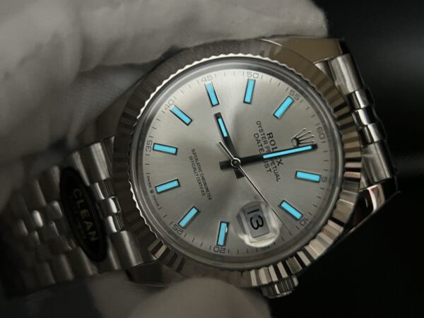 DateJust 41126234 Clean Factory 1:1 Best Edition 904L Steel Silver Stick Dial on Jubilee Bracelet VR3235 - Image 9