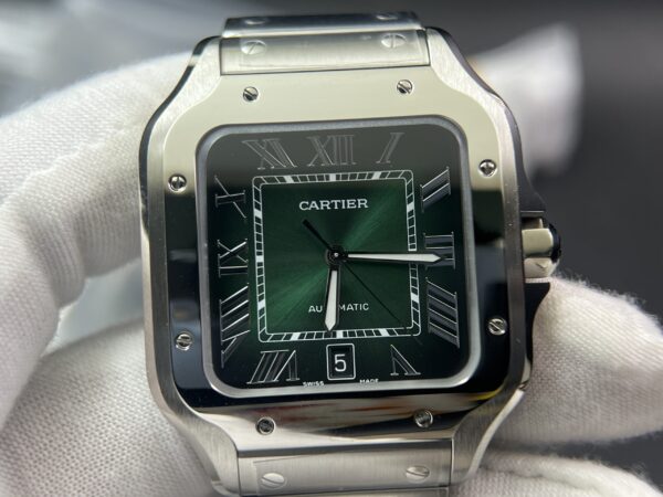 Santos de Cartier XL 40mm SS BVF 1:1 Best Edition Green Dial on SS Bracelet MIYOTA 9015 - Image 2