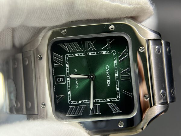 Santos de Cartier XL 40mm SS BVF 1:1 Best Edition Green Dial on SS Bracelet MIYOTA 9015 - Image 5