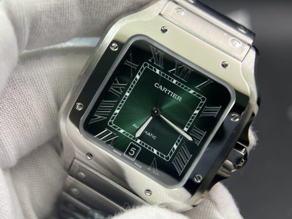 Santos de Cartier XL 40mm SS BVF 1:1 Best Edition Green Dial on SS Bracelet MIYOTA 9015 - Image 7
