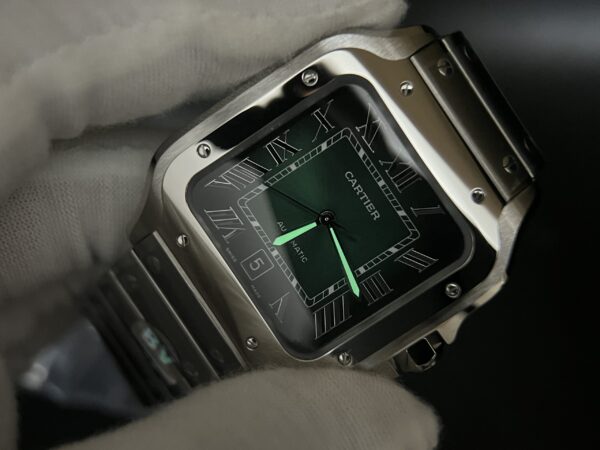 Santos de Cartier XL 40mm SS BVF 1:1 Best Edition Green Dial on SS Bracelet MIYOTA 9015 - Image 14