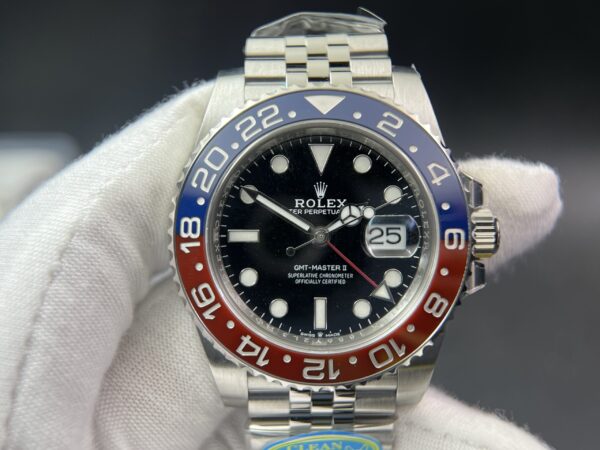GMT-Master II 126710 BLRO Red/Blue Ceramic 904L Steel Clean Factory Best Edition on Jubilee and oyster Bracelet DD3285 V3 version