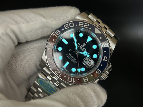 GMT-Master II 126710 BLRO Red/Blue Ceramic 904L Steel Clean Factory Best Edition on Jubilee and oyster Bracelet DD3285 V3 version - Image 19