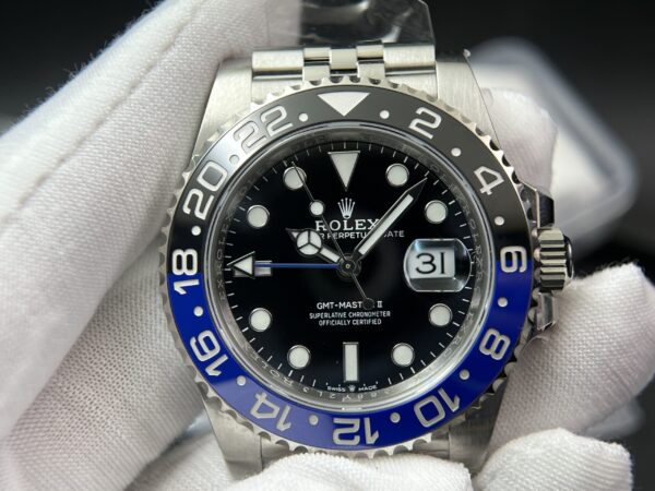 GMT-Master II 126710 BLNR Upgrade close Genuine Black/Blue Ceramic bezel 904L Steel Clean Factory Best Edition on Oyster and Jubilee Bracelet DD3285 V3 version - Image 6