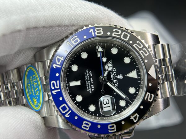 GMT-Master II 126710 BLNR Upgrade close Genuine Black/Blue Ceramic bezel 904L Steel Clean Factory Best Edition on Oyster and Jubilee Bracelet DD3285 V3 version - Image 11