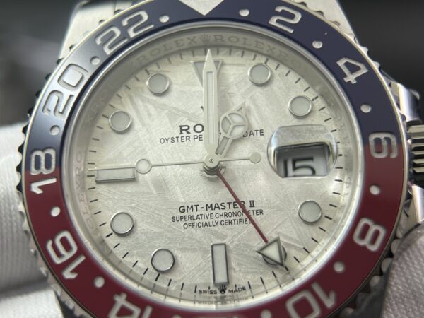 GMT-Master II 126719 BLRO Meteorite dial Upgrade Close Genuine Red/Blue Ceramic 904L Steel (Based on Clean factory 3285 V3) - Image 8