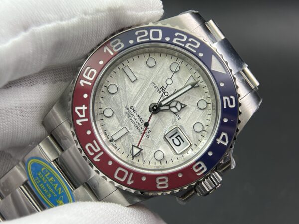 GMT-Master II 126719 BLRO Meteorite dial Upgrade Close Genuine Red/Blue Ceramic 904L Steel (Based on Clean factory 3285 V3) - Image 10