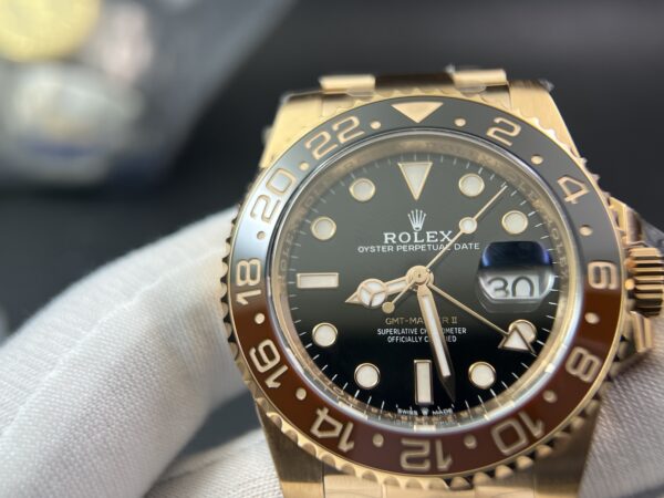 GMT-Master II 126715 CHNR Black/Brown Ceramic Clean Factory 1:1 Best Edition on RG Bracelet DD3285 - Image 6