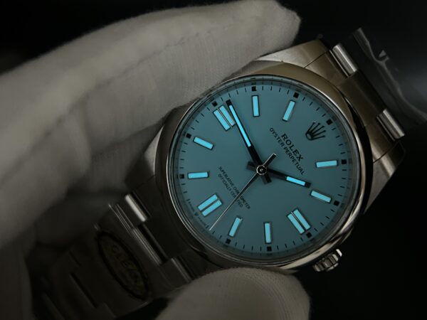 Oyster Perpetual 124300 41mm 904L Clean 1:1 Best Edition Tiffany Blue Dial On SS Bracelet VR3230 - Image 8