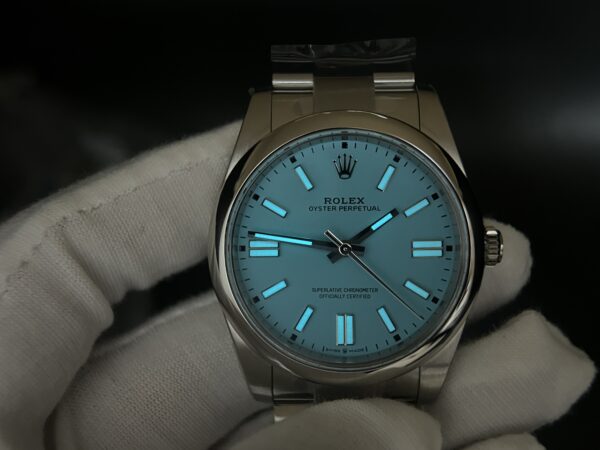 Oyster Perpetual 124300 41mm 904L Clean 1:1 Best Edition Tiffany Blue Dial On SS Bracelet VR3230 - Image 9