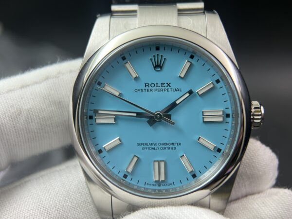 Oyster Perpetual 124300 41mm 904L Clean 1:1 Best Edition Tiffany Blue Dial On SS Bracelet VR3230 - Image 6