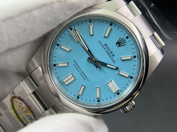 Oyster Perpetual 124300 41mm 904L Clean 1:1 Best Edition Tiffany Blue Dial On SS Bracelet VR3230 - Image 4