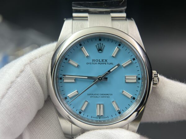 Oyster Perpetual 124300 41mm 904L Clean 1:1 Best Edition Tiffany Blue Dial On SS Bracelet VR3230 - Image 2