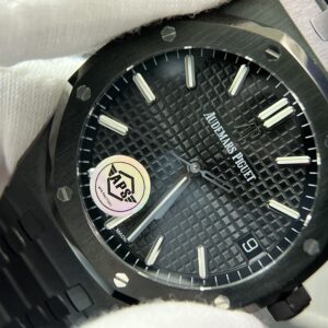 Royal Oak 41mm 15500 DLC 1:1 Best Edition Black Textured Dialon SS Bracelet A43029（Based on APS）