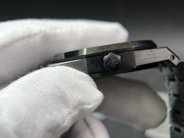 Royal Oak 41mm 15500 DLC 1:1 Best Edition Black Textured Dialon SS Bracelet A43029（Based on APS） - Image 10