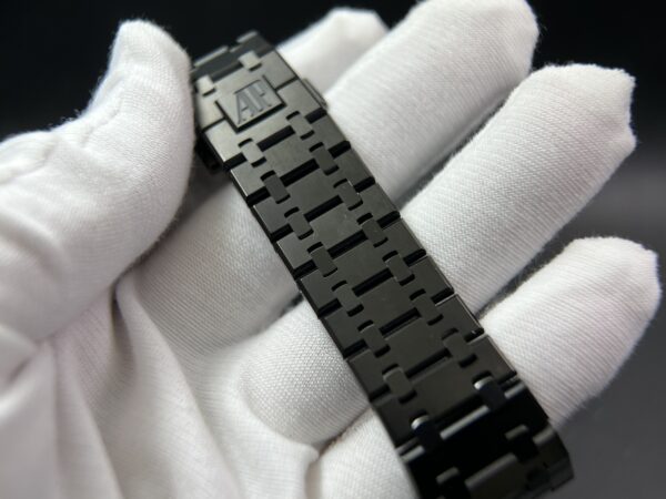 Royal Oak 41mm 15500 DLC 1:1 Best Edition Black Textured Dialon SS Bracelet A43029（Based on APS） - Image 15