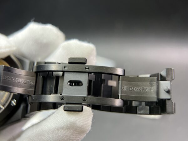 Royal Oak 41mm 15500 DLC 1:1 Best Edition Black Textured Dialon SS Bracelet A43029（Based on APS） - Image 16