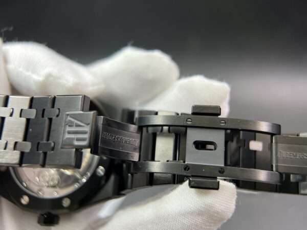 Royal Oak 41mm 15500 DLC 1:1 Best Edition Black Textured Dialon SS Bracelet A43029（Based on APS） - Image 17