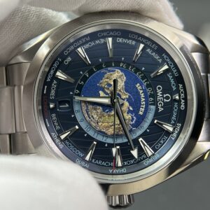 Aqua Terra Worldtimer VSF 1:1 Best Edition Blue Dial on SS Bracelet A8938 Super Clone 43mm