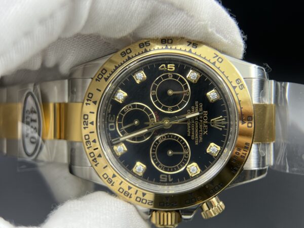 Daytona 116503 SS/YG Clean Factory 1:1 Best Edition Black Diamonds Dial on SS/YG Oyster Bracelet A4130 - Image 5