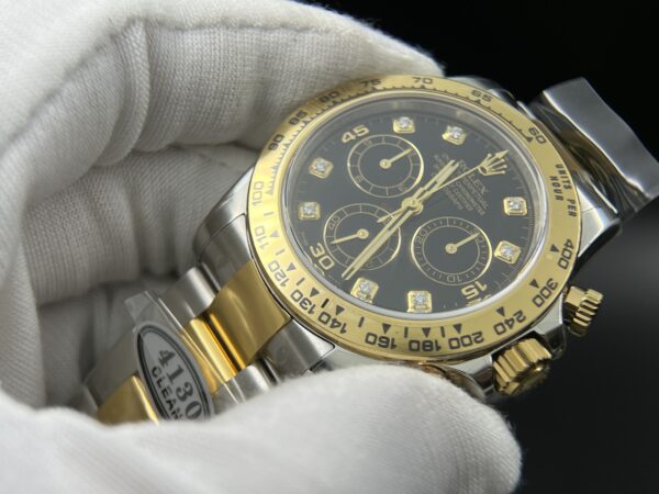 Daytona 116503 SS/YG Clean Factory 1:1 Best Edition Black Diamonds Dial on SS/YG Oyster Bracelet A4130 - Image 6
