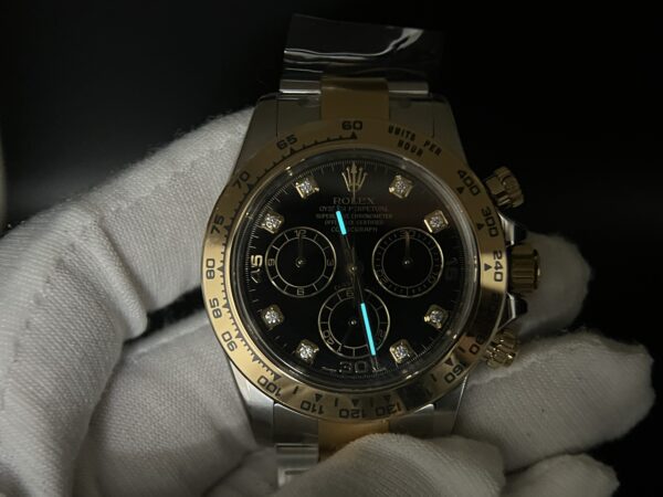 Daytona 116503 SS/YG Clean Factory 1:1 Best Edition Black Diamonds Dial on SS/YG Oyster Bracelet A4130 - Image 12