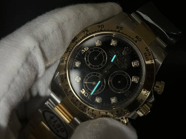 Daytona 116503 SS/YG Clean Factory 1:1 Best Edition Black Diamonds Dial on SS/YG Oyster Bracelet A4130 - Image 13