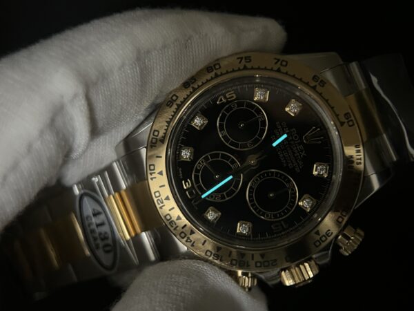 Daytona 116503 SS/YG Clean Factory 1:1 Best Edition Black Diamonds Dial on SS/YG Oyster Bracelet A4130 - Image 14