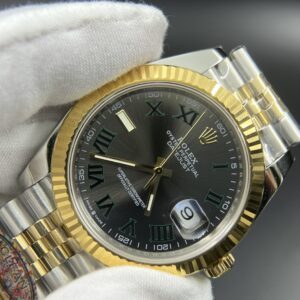 DateJust 41 126333 Clean 1:1 Best Edition 904L Steel Gray Dial Green Roman Marker on SS/YG Jubilee Bracelet VR3235