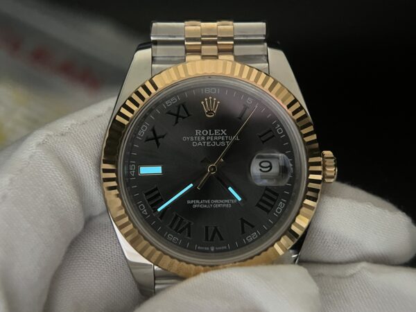 DateJust 41 126333 Clean 1:1 Best Edition 904L Steel Gray Dial Green Roman Marker on SS/YG Jubilee Bracelet VR3235 - Image 14